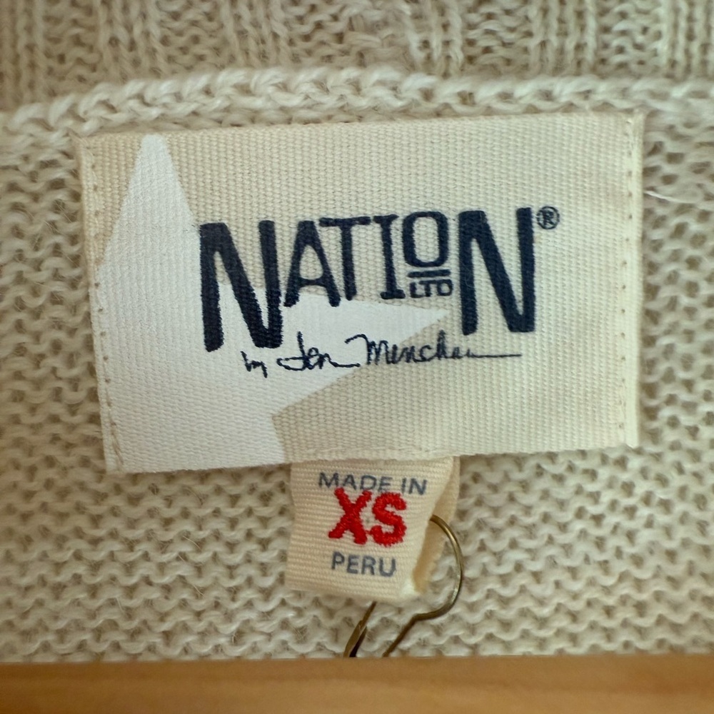 NATION LTD Alpaca/Cotton Blend Open Front Sweater - Picture 3 of 5